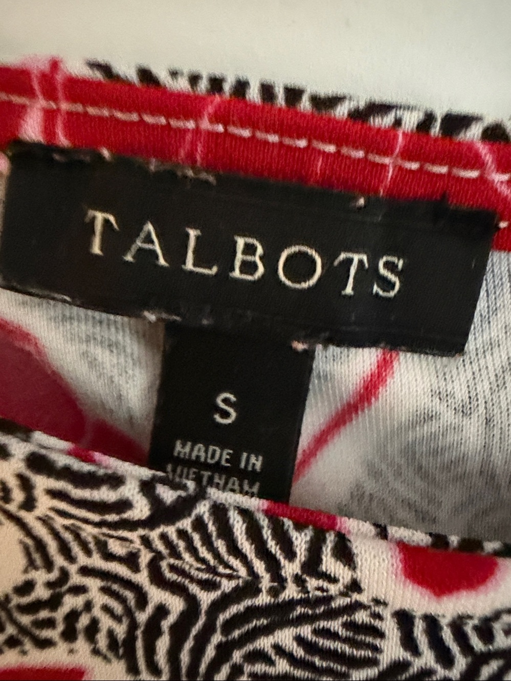 Talbots Red Floral Midi Dress on Gray Ground - Picture 3 of 5